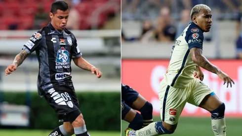Roberto de la Rosa of Pachuca (left) and Roger Martinez of Club America