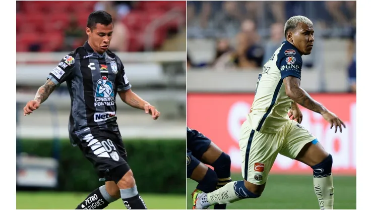Roberto de la Rosa of Pachuca (left) and Roger Martinez of Club America