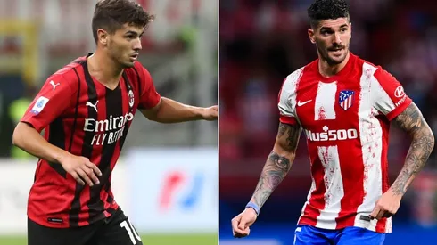 Brahim Diaz of AC Milan (left) and Rodrigo De Paul of Atletico Madrid