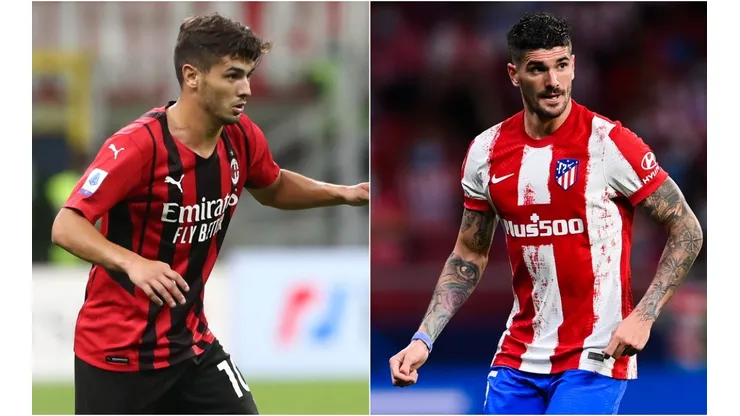 Brahim Diaz of AC Milan (left) and Rodrigo De Paul of Atletico Madrid