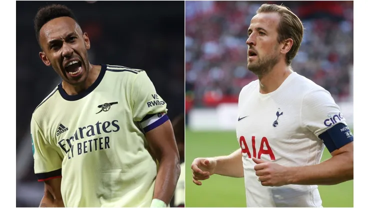 Pierre-Emerick Aubameyang of Arsenal (left) and Harry Kane of Tottenham (right)