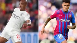 Joao Mario of Benfica (left) and Philippe Coutinho of Barcelona (right)