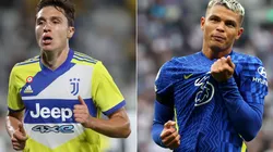Federico Chiesa of Juventus (left) and Thiago Silva of Chelsea (right)