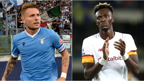 Ciro Immobile of Lazio (left) and Tammy Abraham of Roma (right)