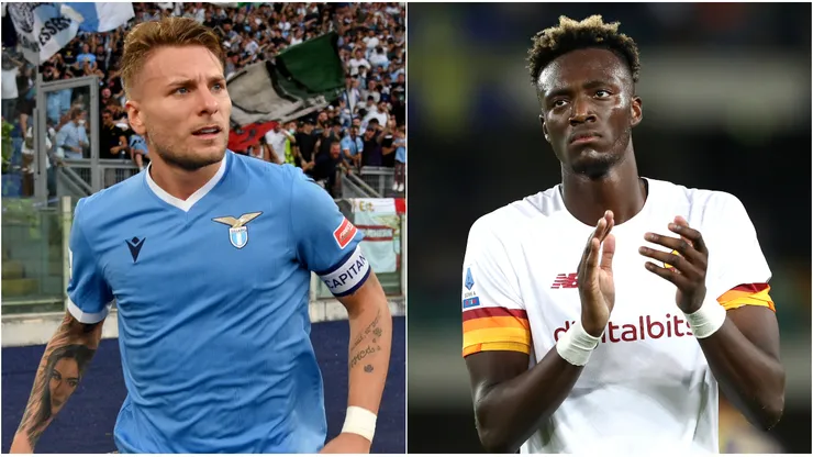 Ciro Immobile of Lazio (left) and Tammy Abraham of Roma (right)