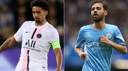 Marquinhos of PSG (left) and Bernardo Silva of Manchester City (right)