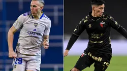 Norberto Briasco of Boca Juniors and Rodrigo Aliendo of Colon