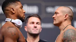 Anthony Joshua of the UK (left) and Oleksandr Usyk of Ukraine (right)