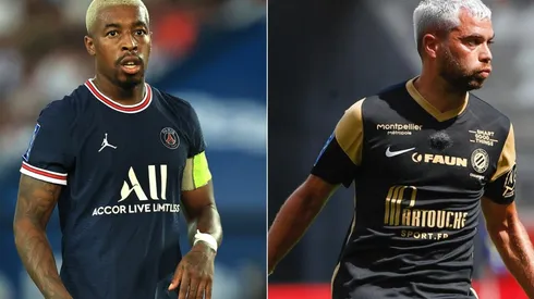 Presnel Kimpembe of PSG (left) and Teji Savanier of Montpellier (right)