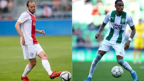 Daley Blind of AJAX (left) and Damil Dankerlui of FC Groningen (right)