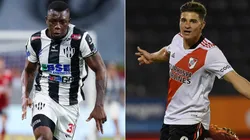 Dixon Renteria of Central Cordoba (left) and Julian Alvarez of River Plate.