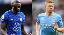 Romelu Lukaku of Chelsea (left) and Kevin De Bruyne of Manchester City (right)