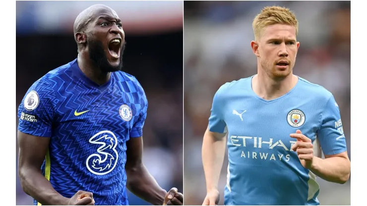 Romelu Lukaku of Chelsea (left) and Kevin De Bruyne of Manchester City (right)