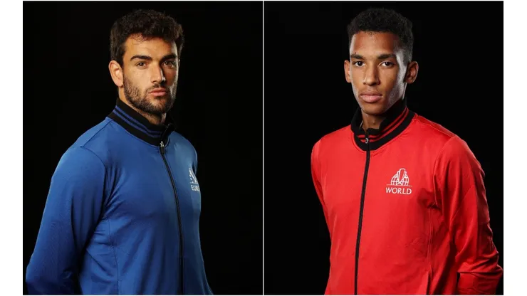 Matteo Berrettini (left) and Felix Auger-Aliassime face off in the 2021 Laver Cup.