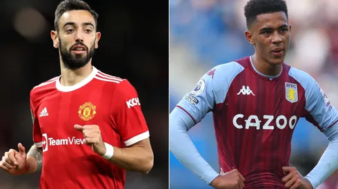 Bruno Fernandes of Manchester United (left) and Jacob Ramsey of Aston Villa (right)