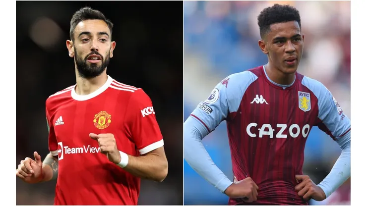 Bruno Fernandes of Manchester United (left) and Jacob Ramsey of Aston Villa (right)