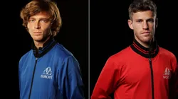 Andrey Rublev (left) will take on Diego Schwartzman in the 2021 Laver Cup.