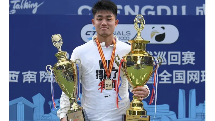 Wu Yibing of China at the ATP Chengdu Open