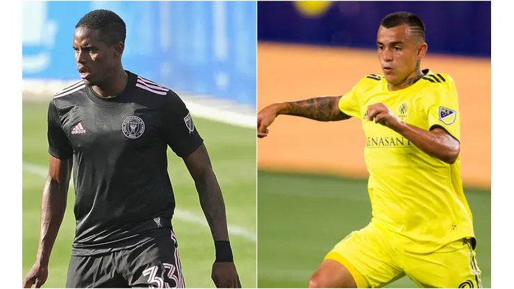 Joevin Jones of Inter Miami and Randall Leal of Nashville SC