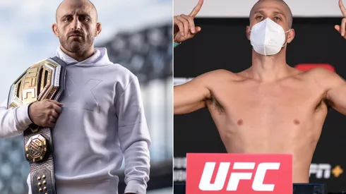 Alex Volkanovski of Australia (left) and Brian Ortega of the US (right)