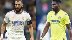 Karim Benzema of Real Madrid (left) and Etienne Capoue of Villareal (right)