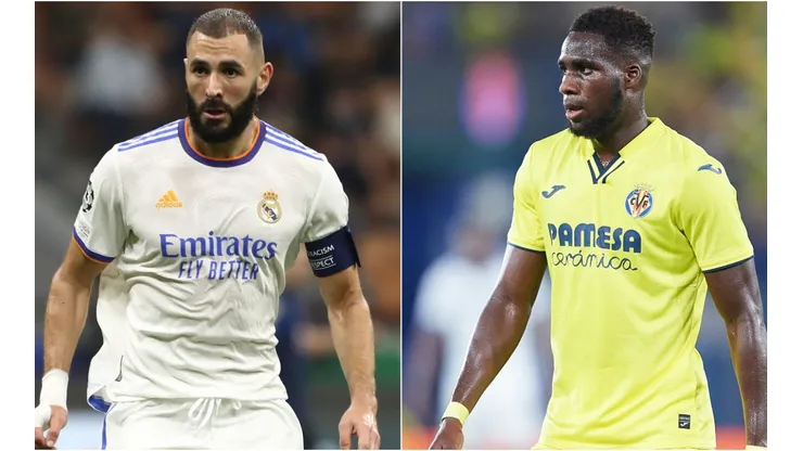 Karim Benzema of Real Madrid (left) and Etienne Capoue of Villareal (right)
