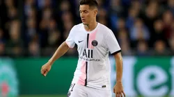 Ander Herrera of PSG in action during the 1-1 draw with Club Brugge in the 2021-22 UEFA Champions League.