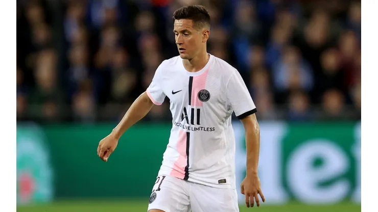 Ander Herrera of PSG in action during the 1-1 draw with Club Brugge in the 2021-22 UEFA Champions League.