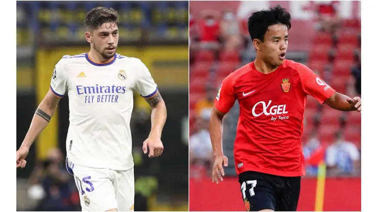 Federico Valverde of Real Madrid (left) and Takefusa 'Take' Kubo of Mallorca.