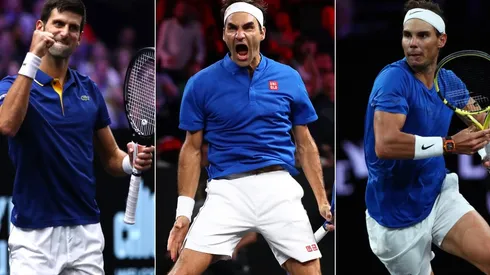From left: Novak Djokovic, Roger Federer and Rafael Nadal