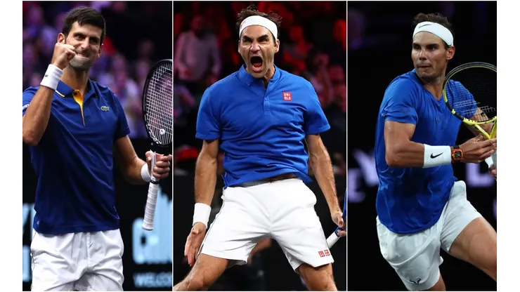 From left: Novak Djokovic, Roger Federer and Rafael Nadal