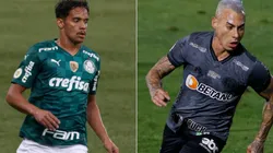 Gustavo Scarpa of Palmeiras (left) and Eduardo Vargas of Atletico Mineiro