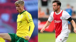 Emil Hansson of Fortuna Sittard and Nico Tagliafico of Ajax