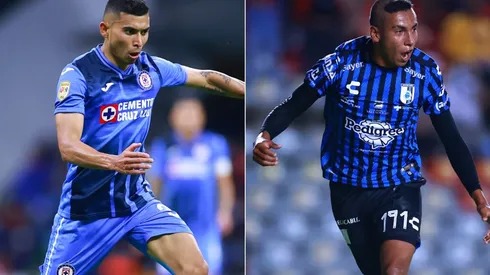 Orbelin Pineda of Cruz Azul (left) and Jesus Hernandez of Queretaro