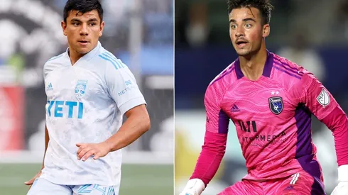 Nick Lima of Austin FC (left) and JT Marcinkowski of San Jose Earthquakes (right)