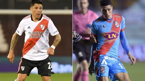 Enzo Perez of River Plate (left) and Nicolas Castro of Arsenal