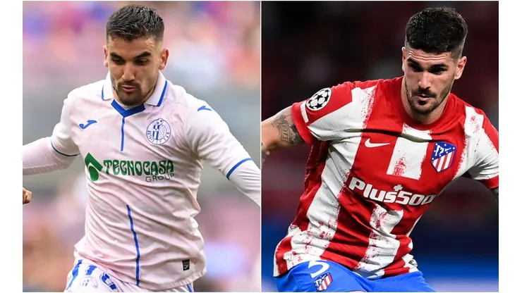 Mauro Arambarri of Getafe (left) and Rodrigo De Paul of Atletico Madrid (right)