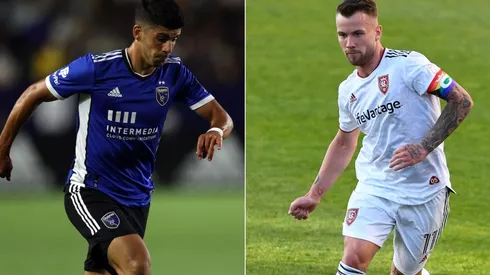 Luciano Abecasis of San Jose Earthquakes (left) and Albert Rusnak of Real Salt Lake (Getty).