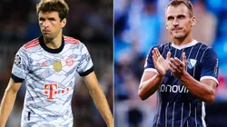 Thomas Muller of Bayern (left) and Robert Tesche of Bochum (right). (Getty)