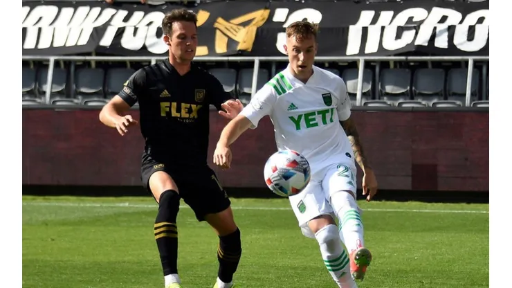 Erik Duenas of Los Angeles FC (left ) and Zan Kolmanic of FC Austin (right) (Getty)