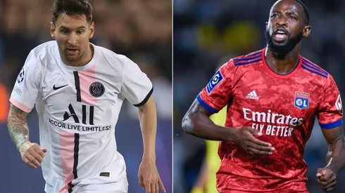 Lionel Messi of Paris Saint-Germain (left) and Moussa Dembele of Lyon (right)