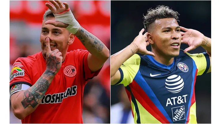 Rubens Sambueza of Toluca (left) and Roger Martinez of America (right). (Getty)