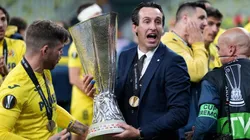 Unai Emery, Head Coach of Villarreal CF celebrates with the UEFA Europa League Trophy (Getty)