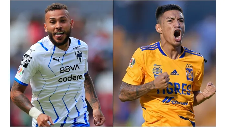 Duvan Vergara of Monterrey (left) and Raymundo Fulgencio of Tigres (right)