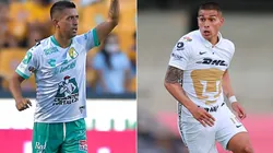 Elías Hernández of Club Leon (left) and Favio Alvarez of Pumas UNAM (Getty).