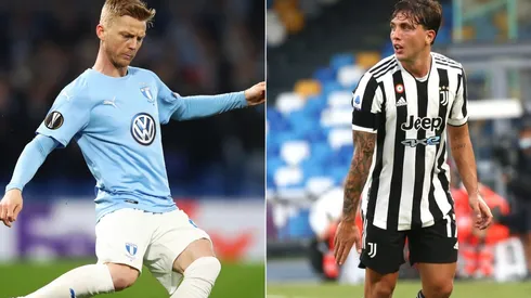 Lasse Nielsen of Malmo (left) and Luca Pellegrini of Juventus (Getty).