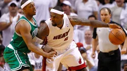 Paul Pierce & LeBron James. (Getty)
