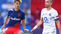 Griezmann of Atletico Madrid (left) and Pepe of FC Porto (right) (Getty)