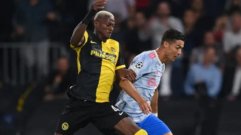 Mohamed Ali Camara of Young Boys against Cristiano Ronaldo of Manchester United. (Getty)