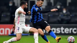 Daniel Carvajal of Real Madrid (left) tries to stop Ivan Perisic of Inter (right) (Getty)